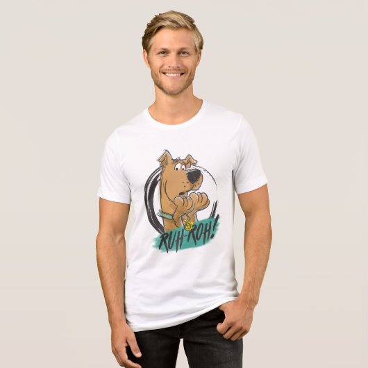 Scooby-Doo "Ruh Roh!" Marker Sketch Tri-Blend Shirt (Voorkant volledig)