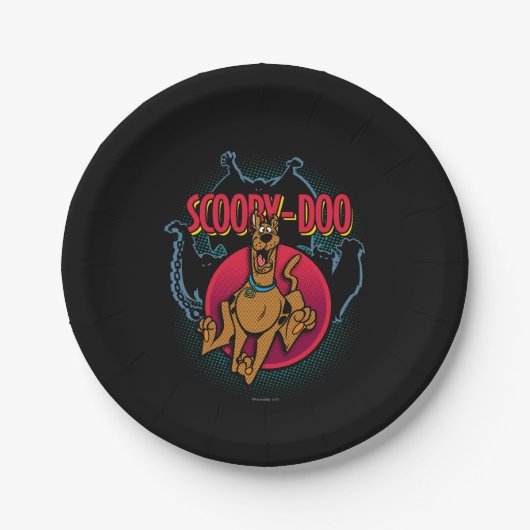 Scooby-Doo Running From Ghosts Graphic Papieren Bordje (Voorkant)