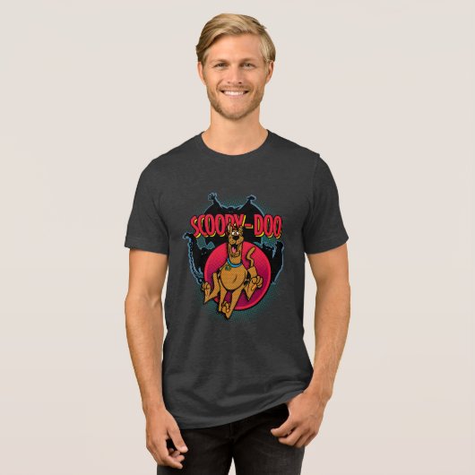 Scooby-Doo Running From Ghosts Graphic Tri-Blend Shirt (Voorkant volledig)