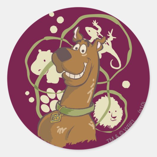 Scooby-Doo Safari Icons Ronde Sticker (Voorkant)