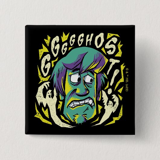 Scooby-Doo | Scared Shaggy Vierkante Button 5,1 Cm (Voorkant)
