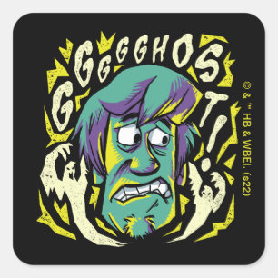Scooby-Doo Scared Shaggy Vierkante Sticker