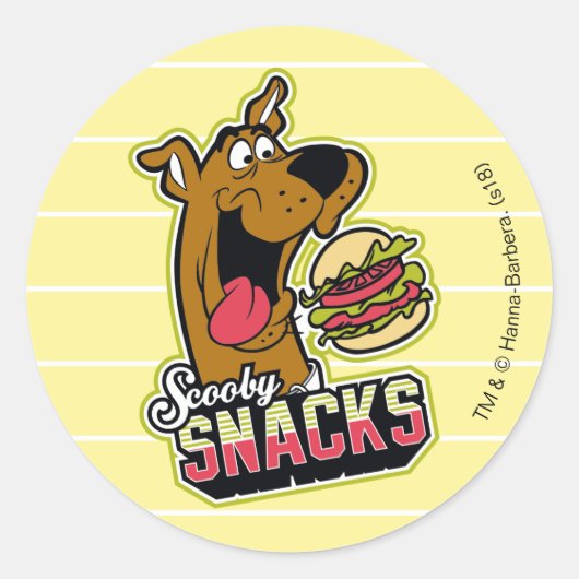 Scooby-Doo "Scooby Snacks" Logo Ronde Sticker (Voorkant)