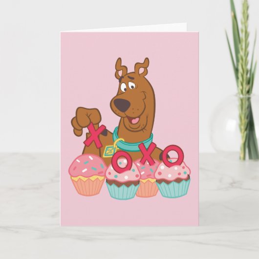 Scooby-Doo "Scooby XOXO Cupcakes" Valentijnsdag Kaart (Voorkant)