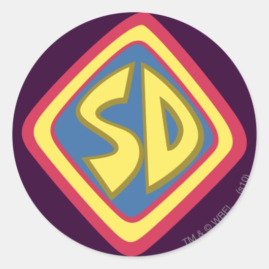 Scooby-Doo "SD"-pictogram Ronde Sticker (Voorkant)