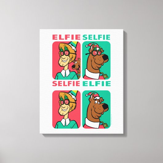 Scooby-Doo & Shaggy "Elfie Selfie" Canvas Afdruk (Voorkant)