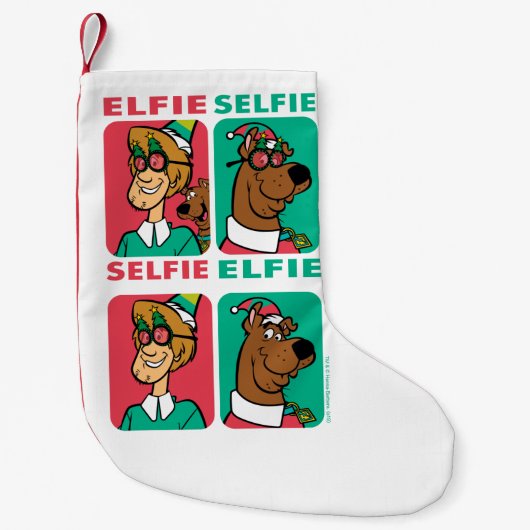 Scooby-Doo & Shaggy "Elfie Selfie" Kleine Kerstsok (Voorkant)
