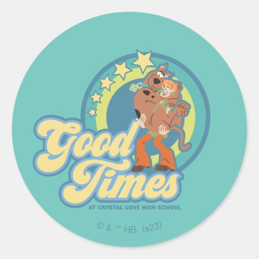 Scooby-Doo & Shaggy Good Times op Crystal Cove HS Ronde Sticker (Voorkant)