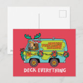 Scooby-doo & shaggy in de holiday Mystery Machine Feestdagenkaart (Voorkant / Achterkant)