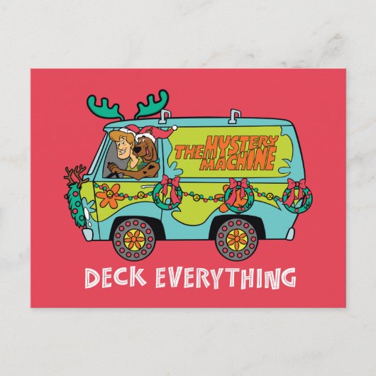 Scooby-doo & shaggy in de holiday Mystery Machine Feestdagenkaart (Voorkant)