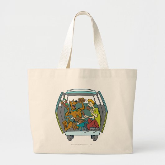 Scooby-Doo & Shaggy in Mystery Machine Grote Tote Bag (Voorkant)