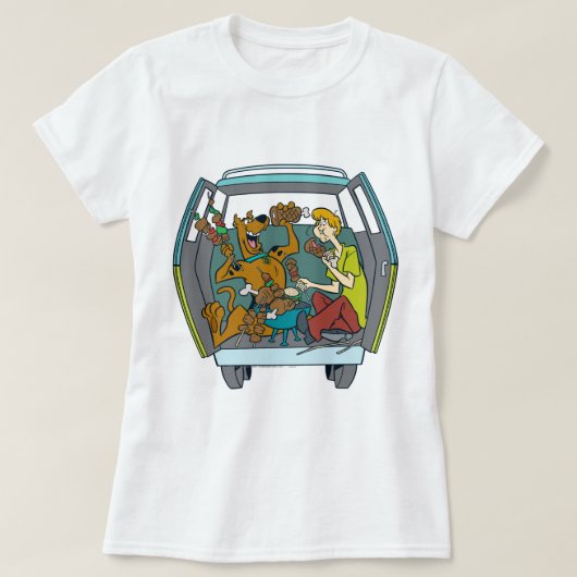 Scooby-Doo & Shaggy in Mystery Machine T-shirt (Design voorkant)