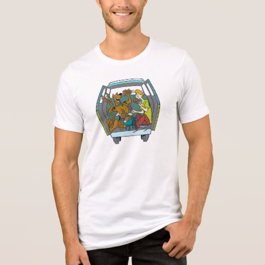 Scooby-Doo & Shaggy in Mystery Machine Tri-Blend Shirt (Voorkant)