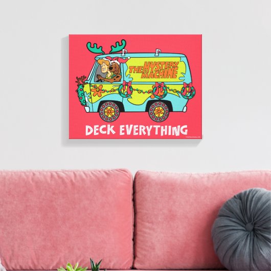 Scooby-Doo & Shaggy In The Holiday Mystery Machine Canvas Afdruk (Insitu (Woonkamer))