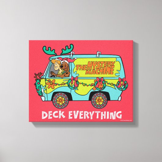 Scooby-Doo & Shaggy In The Holiday Mystery Machine Canvas Afdruk (Voorkant)