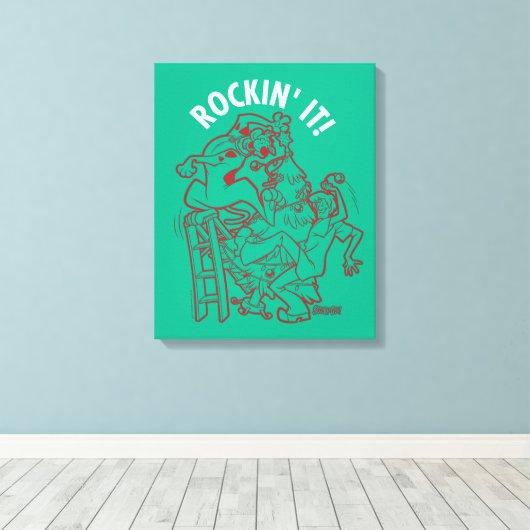 Scooby-Doo & Shaggy Rockin' It 'Round Tree' Canvas Afdruk (Insitu (Houten vloer))