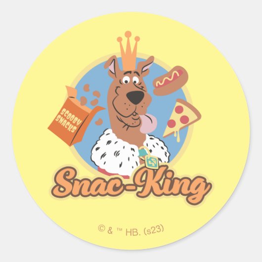 Scooby-Doo Snac-King Ronde Sticker (Voorkant)