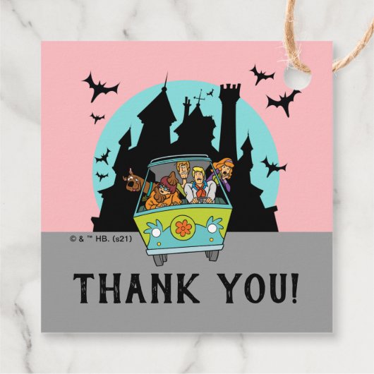 Scooby-Doo Spooktacular Baby shower Bedankt Bedankjes Labels (Achterkant)