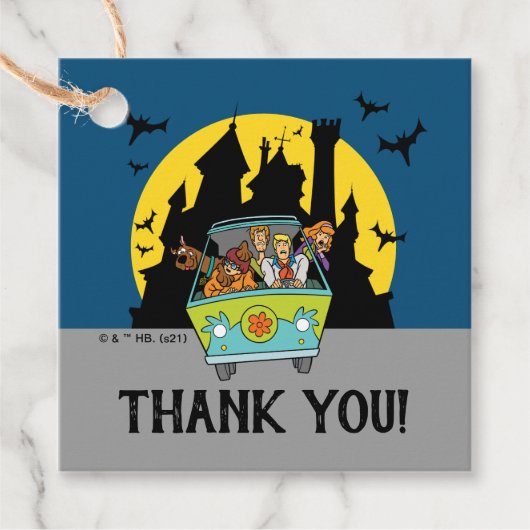 Scooby-Doo Spooktacular Birthday Bedankt Bedankjes Labels (Voorkant)