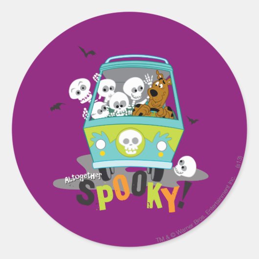Scooby-Doo Spooky Mystery Machine Ronde Sticker (Voorkant)