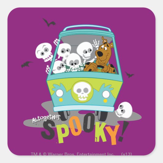 Scooby-Doo Spooky Mystery Machine Vierkante Sticker (Voorkant)