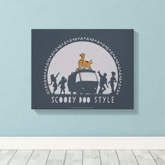 Scooby-Doo Style Tribal Van Silhouette Canvas Afdruk (Insitu (Houten vloer))