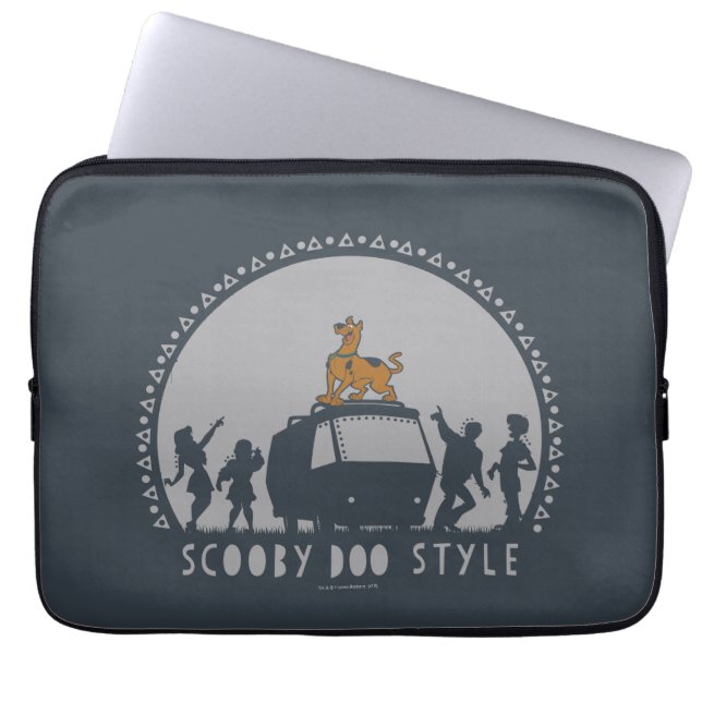 Scooby-Doo Style Tribal Van Silhouette Laptop Sleeve (Voorkant)
