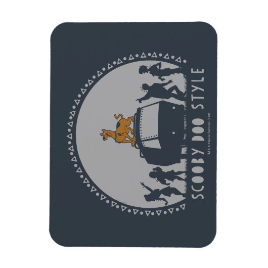 Scooby-Doo Style Tribal Van Silhouette Magneet (Verticaal)