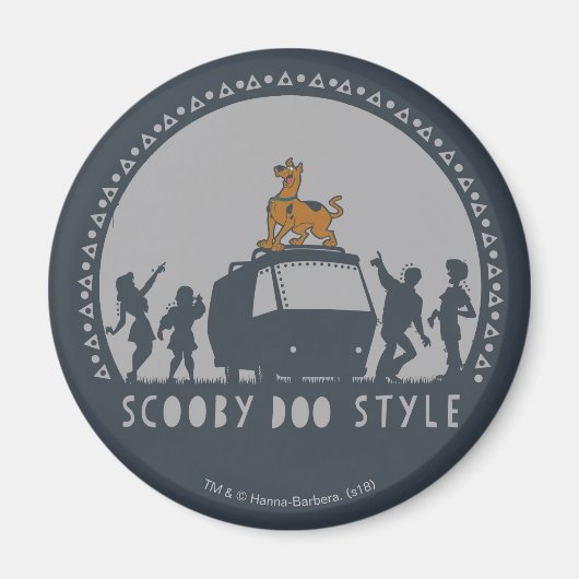 Scooby-Doo Style Tribal Van Silhouette Magneet (Voorkant)