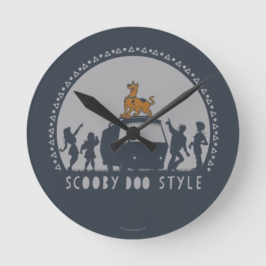 Scooby-Doo Style Tribal Van Silhouette Ronde Klok (Voorkant)