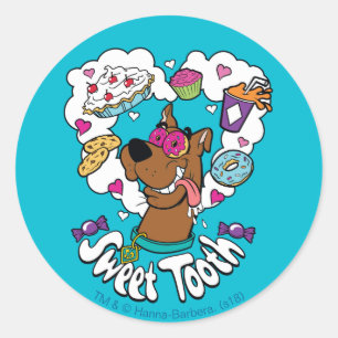 Scooby-Doo "Sweet Tooth" Ronde Sticker