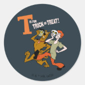 Scooby-Doo | T is voor Trick or treat Ronde Sticker (Voorkant)