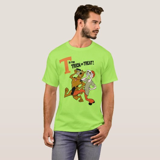 Scooby-Doo | T is voor Trick or treat T-shirt (Voorkant volledig)