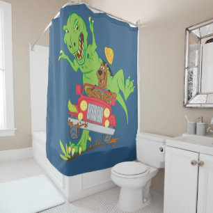 Scooby-Doo T-Rex-aanval Douchegordijn