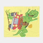 Scooby-Doo T-Rex-aanval Fleece Deken (Voorkant (Horizontaal))
