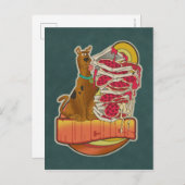 Scooby-Doo | Tegel van Pizza "Munchies" Grafisch Briefkaart (Voorkant / Achterkant)