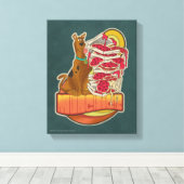 Scooby-Doo | Tegel van Pizza "Munchies" Grafisch Canvas Afdruk (Insitu (Houten vloer))