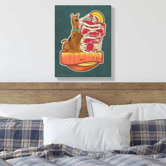 Scooby-Doo | Tegel van Pizza "Munchies" Grafisch Canvas Afdruk (Insitu (Slaapkamer))