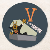 Scooby-Doo | V is voor Vampire Ronde Kartonnen Onderzetter (Voorkant)