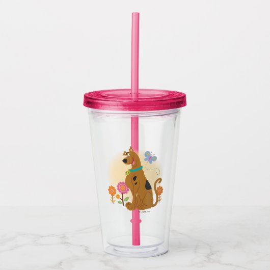 Scooby-doo volgend op vlinder acryl drinkbeker (Voorkant)