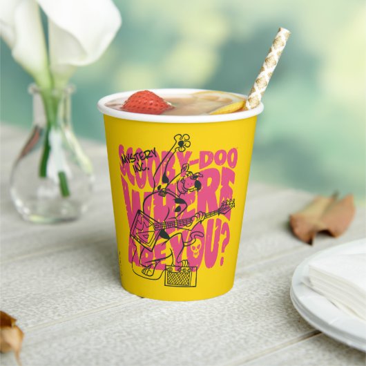 Scooby-Doo waar ben je Punk gitaarriff Papieren Bekers (Insitu)