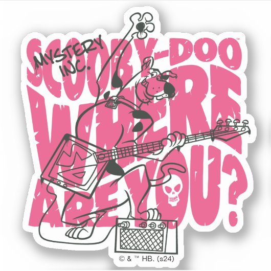 Scooby-Doo waar ben je Punk gitaarriff Sticker (Voorkant)
