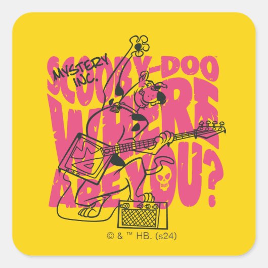 Scooby-Doo waar ben je Punk gitaarriff Vierkante Sticker (Voorkant)