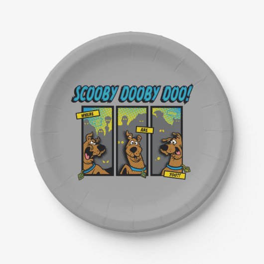 Scooby-Doo waar zijn jullie komische panelen? Papieren Bordje (Voorkant)