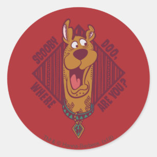 Scooby-doo waar zijn jullie stammenafbeeldingen? ronde sticker
