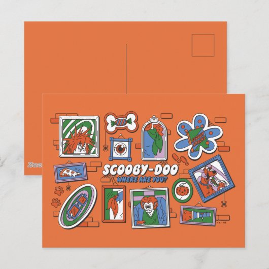 Scooby-Doo Wall of Halloween Picture Frames Briefkaart (Voorkant / Achterkant)