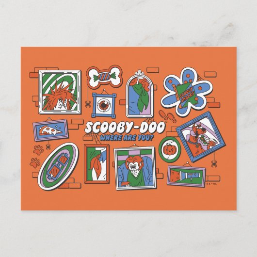 Scooby-Doo Wall of Halloween Picture Frames Briefkaart (Voorkant)