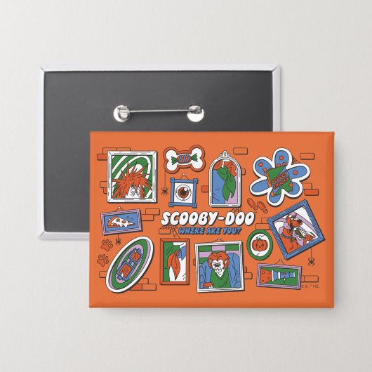 Scooby-Doo Wall of Halloween Picture Frames Button (Voorkant / Achterkant)