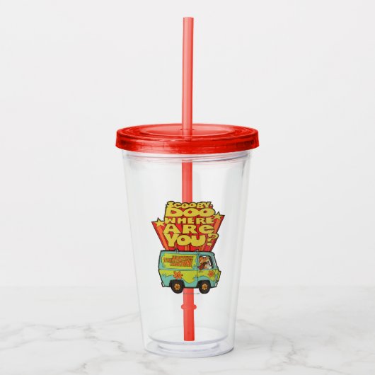 Scooby-Doo | "Where Are You" Retro Cartoon Van Acryl Drinkbeker (Voorkant)