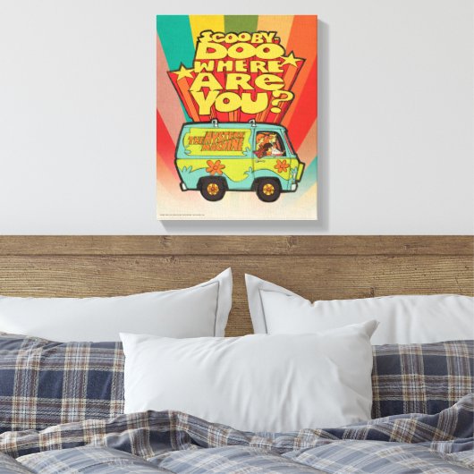 Scooby-Doo | "Where Are You" Retro Cartoon Van Canvas Afdruk (Insitu (Slaapkamer))